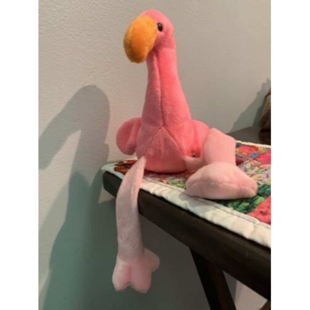 Ty Beanie Baby Pinky the Flamingo DOB February 13, 1995 MWMT